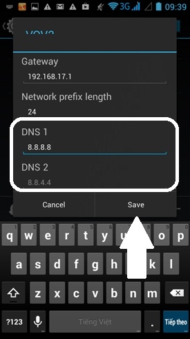 Đổi DNS trên Android.