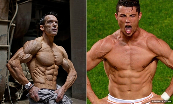 
Với tỉ lệ mỡ cơ thể 2,3%, Helmut thừa sức đánh bại Cristiano Ronaldo.