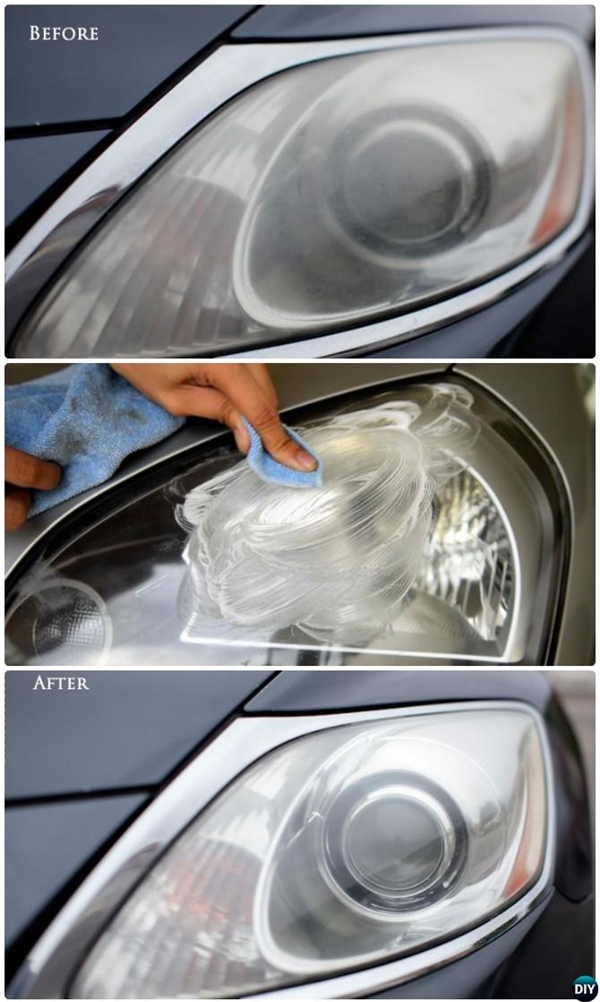 
Để đèn pha của xe hơi hay xe gắn máy được sáng bóng, hãy dùng kem đánh răng để lau chùi nó.